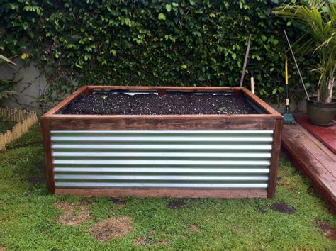 raised planter box metal|planter box with galvanized metal.